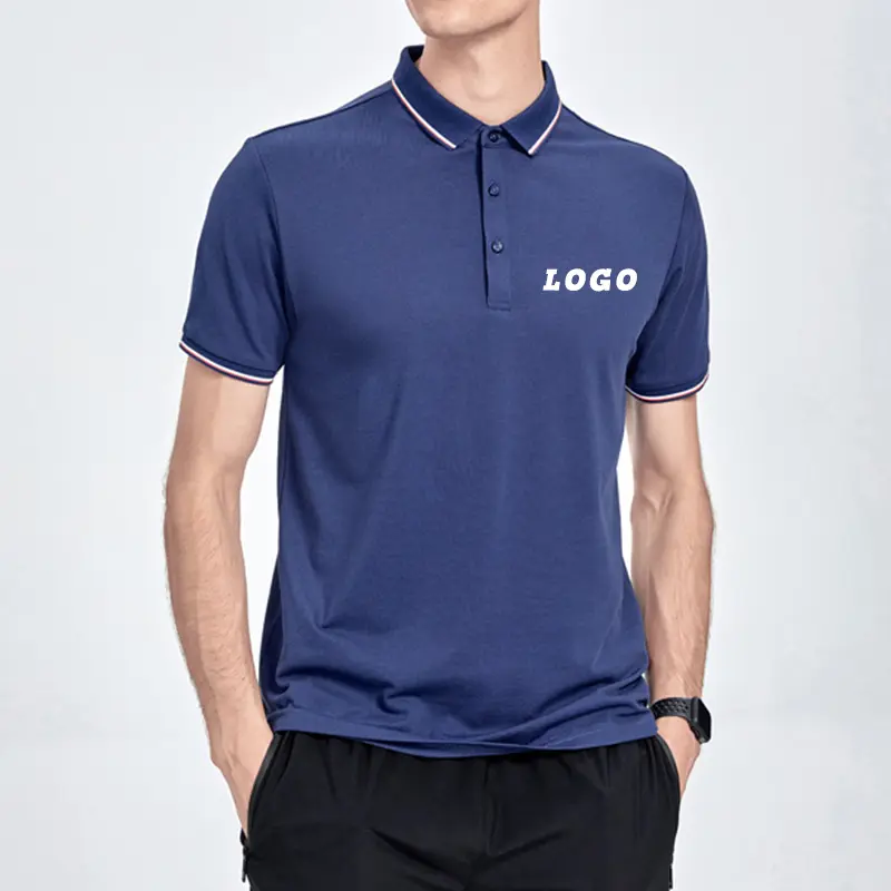 Camisa de polo adulta bordada, camisa de polo de malha crochê com logotipo personalizado, 100 algodão, de alta qualidade