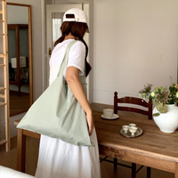 Sac fourre-tout en toile robuste grande capacité pour la plage, sac à bandoulière motif lettres style coréen pour étudiants, loisirs et voyages