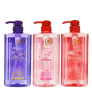 Gel douche florale, 750ml, fausses odeurs, vente en gros, parfum de Rose, de lavande et de fleur de cerisier