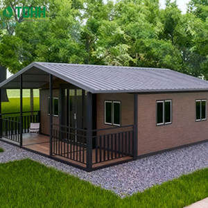 Grande maison préfabriquée en conteneur extensible de 20 pieds, deux chambres, unité d'habitation préfabriquée, maison portable, salon, atelier, résistant aux tremblements de terre - Product Image 1