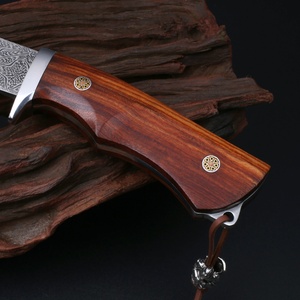 มีดโบวี่ดามัสกัสปรับแต่งได้ มีดเอาตัวรอดทางยุทธวิธี ใบมีดสแตนเลส ด้ามไม้ สำหรับ EDC DIY ตั้งแคมป์ ใช้ในอุตสาหกรรม ล่าสัตว์ - Product Image 4