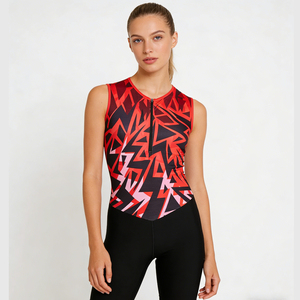 Custom Logo Print Quick Dry Sleeveless Triathlon Skinsuit Pro Competition Gear <b>Tight</b> Comp For Unisex Cycling Running Swimming - Product Image 3