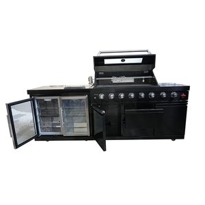 Muebles de <span class=keywords><strong>Cocina</strong></span> Modulares de Exterior de Acero Negro con Horno, Juego de <span class=keywords><strong>Cocina</strong></span> de Exterior de Madera - Product Image 2