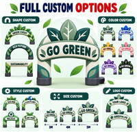 Arche gonflable verte personnalisée avec motif de feuilles pour festival écologique, événement de durabilité, promotion de marque en extérieur, vente en gros
