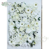 40 * 60cm Gerbera Peony Eustoma Daun Hijau Bunga Putih Dinding Bunga Pernikahan Hotel Restoran Salon Kecantikan Toko Pengantin