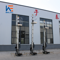 Plateforme de travail aérienne mobile verticale électrique hydraulique à double mât en aluminium 4M 6M 8M