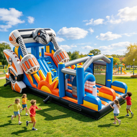 Château Gonflable Robot avec Toboggan pour Enfants, Combo Commercial pour Fêtes et Événements, Taille Personnalisée, En Promotion