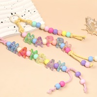 Perles en acrylique transparentes plaquées UV colorées à grand trou pour la fabrication de bracelets, porte-clés et bijoux DIY, idéales pour les loisirs créatifs des enfants