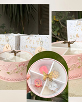 Boîte à dattes en chocolat pour baby shower avec couvercle transparent, boîte à dessert ronde en velours rose brodée, emballage personnalisé pour bonbons de mariage