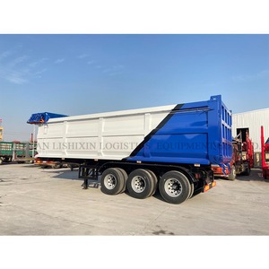 Semi-<span class=keywords><strong>remorque</strong></span> benne basculante tri-<span class=keywords><strong>essieux</strong></span> en acier robuste avec benne arrière pour le secteur minier, capacité de charge >30000kg - Product Image 3