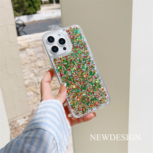 Custodia per telefono con Glitter epossidico morbido stile natalizio per <span class=keywords><strong>iPhone</strong></span> 16 <span class=keywords><strong>11</strong></span> 12 13 14 15 16 <span class=keywords><strong>Pro</strong></span> <span class=keywords><strong>Max</strong></span> <span class=keywords><strong>verde</strong></span> Bling Paillette <span class=keywords><strong>Cover</strong></span> Paillette - Product Image 3