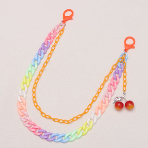Chaîne de pantalon en acrylique Yueli avec pendentif étoile et lune, double anneau, chaîne de taille unisexe, accessoire de mode hip-hop pour usage quotidien - Product Image 4