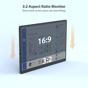 AHXJKA 10,5 inch 1920x1280 IPS draagbare monitor lederen hoes 60Hz Plug & Play Type-C voor mobiel, laptop, pc, telefoon, PS4, PS5, Switch - Product Image 2