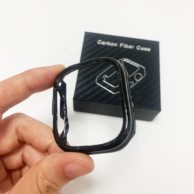 Wholesale Ultra-Thin 49mm Forged Carbon Fiber Watch Case Matte Black Anti-Fingerprint Durable Luxury Smart Watch Case for Watch