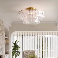 Lustre intelligent en cuivre et cristal de style rétro français, luminaire décoratif créatif pour villa, salon, chambre, restaurant, hôtel