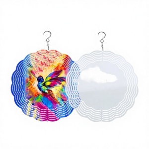 GLK USA Warehouse Livraison GRATUITE Ornements de jardin en métal modernes à finition brillante, imperméables, à sublimation, éoliennes suspendues 8/10 pouces - Product Image 4