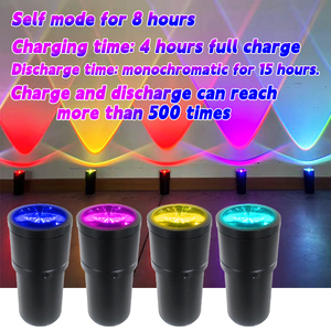 4 giờ sạc đầy lightcan 10W điều khiển từ xa <span class=keywords><strong>LED</strong></span> uplights RGBW 4in1 Chroma pháo đèn hiệu ứng cho DJ bên sân khấu - Product Image 6