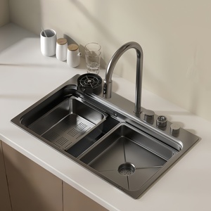 Fregadero de Cocina de Acero Inoxidable 304 con Gran Capacidad de Flujo de Agua, Fregadero Individual Grande para Lavar Verduras - Product Image 1