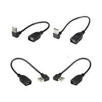 Kabel Adaptor Ekstensi USB 2.0 A Male ke Female 90 Derajat, Kabel Adaptor USB2.0 Kanan/Kiri/Bawah/Atas