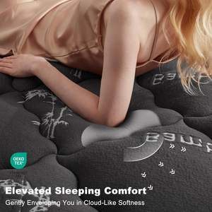 <span class=keywords><strong>Surmatelas</strong></span> matelassé en <span class=keywords><strong>bambou</strong></span> gris foncé, épais et doux, certifié OEKO-TEX, anti-bactérien, avec logo personnalisé, pour lit Queen - Product Image 2