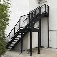 Fabrication d'escaliers extérieurs en acier modernes pour propriétés, fournisseur professionnel pour projets