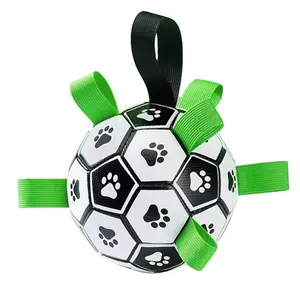 Fast Shipping Wholesale Manufacturer TPU Plush Chew Toys Football Type Bite Resistant Interactive Squeaky Dog Ball Toy