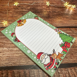 แผ่นจดรายการช้อปปิ้งพิมพ์ลาย CMYK ของขวัญวางแผนสำหรับคริสต์มาสโลโก้ที่กำหนดเอง - Product Image 6