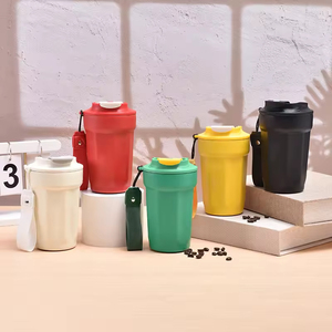 แก้วกาแฟสแตนเลส 316 ทรงแปดเหลี่ยม ฝาปิดแบบพลิก พกพาสะดวก ใช้ในรถยนต์ แก้วเก็บความร้อน - Product Image 1