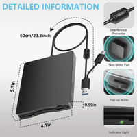 Unidad de Disquete Externa USB/Tipo-C Hirucy de 3.5 Pulgadas, Lector de Disquetes para PC, Laptop, Escritorio, Windows 11/10/8/7/2000/XP