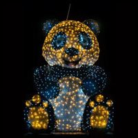 Statues d'animaux de Noël Panda Décorer Modélisation Led Motif Lumière 3D Panda Lumière Extérieure dans le Parc
