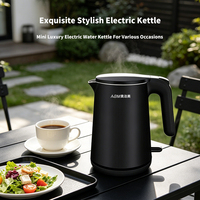 Mini bouilloire électrique 1L compacte et portable en acier inoxydable à ébullition rapide avec arrêt automatique pour bureau, dortoir, vente en gros