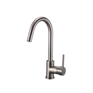 Grifo de Cocina con Giro de 360°, Acabado de Superficie de Acero Inoxidable y Latón, Estilo Contemporáneo, Grifo de Cocina con Caño Alto - Product Image 1