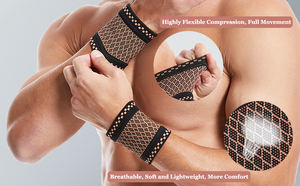 <span class=keywords><strong>Copper</strong></span> <span class=keywords><strong>Wrist</strong></span> Compression Brace Stütz hülse für Arthritis & Karpal tunnel Schmerz linderung Sport Armband - Product Image 4