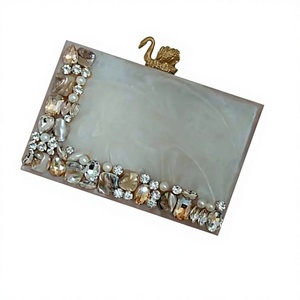 Bolso de Mano Artesanal de Moda, Hecho a Mano, con Mosaico de Metal/Resina/Piedras, Temático, de Alta Calidad, Estilo Vintage, para Mujer, ARTESANÍA EN RESINA - Product Image 1