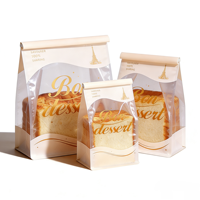 Sac de boulangerie personnalisé avec fenêtre transparente, résistant à l'huile et à la graisse, pour baguette, croissant, biscuits, écologique
