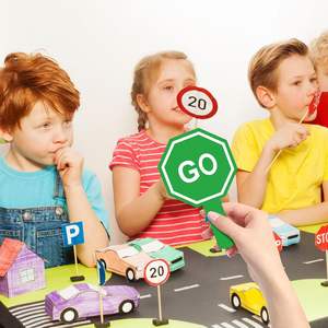 علامة توقف وتذهب مخصصة 10*7 بمقبض مزدوج الوجهين ضوء أحمر أخضر حارس عبور - Product Image 5