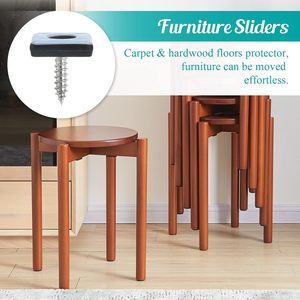 Deslizadores de Muebles Antideslizantes de PTFE Premium, Rectangulares de 25 mm, Negros, Fáciles de Mover, Protectores de Piso para Posavasos - Product Image 5