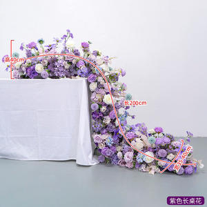 Rangée de fleurs artificielles violettes longues pour décoration transfrontalière sans obstacle, idéale pour tables de mariage, salles d'exposition, vitrines et la Saint-Valentin - Product Image 6