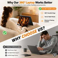 Laptop Yoga con Schermo Touch 13.5 Pollici, N5095 2.2K, 12GB, 512GB SSD, Convertibile 360° 2 in 1, Notebook in Metallo per Disegno, Studenti e Professionisti