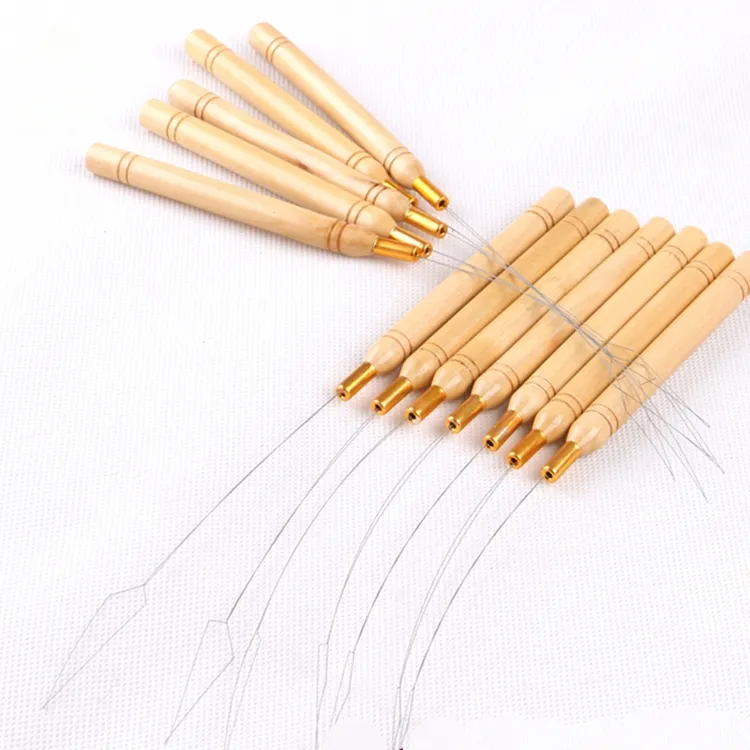 Nano Ring Hair Extensions Tools Application Nano Beads Pulling Needle Loop Threader