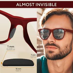 Almohadillas nasales Db para gafas, 1 mm de grosor, texturizadas, antideslizantes, de poliuretano, negras, 6 pares, soporte cómodo para la puente nasal - Product Image 5