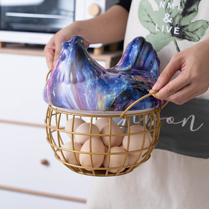 Hen Shaped Egg <b>Basket</b> <b>With</b> <b>Lid</b> Multifunction Kitchen Storage For Eggs And Spices Freshness Preservation - Product Image 4