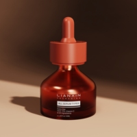 Flacon de sérum en verre personnalisé unique de 30 ml avec compte-gouttes, bleu clair ambré, emballage cosmétique, flacons compte-gouttes pour huiles essentielles