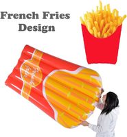 Bouée gonflable publicitaire personnalisée en forme de frites, idéale pour l'été, pour enfants, pour la piscine ou la plage