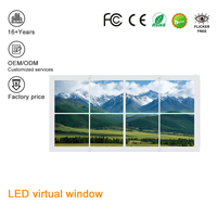 Lumière LED de fenêtre virtuelle 30W, lumière bleue sans danger, 3-CCT sélectionnables, intensité variable, 100-277V, pour sous-sol et pièce sombre