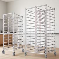Grand chariot commercial de four rotatoire d'air chaud-système de support de cuisson/refroidissement d'acier inoxydable de mesure lourde