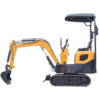 Haute qualité 1 tonne Mini pelle sur chenilles Micro Excavation Machine cabine fermée livraison gratuite Mini pelle moteur noyau composant