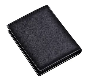 Manufacturers popular new multi-functional men's zipper leather wallet logo can be customized ultra-thin wallet for gift