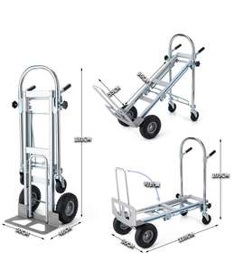 2-in-1 <span class=keywords><strong>Plus</strong></span> troli Manual aluminium industri panjang dengan kapasitas 200/250kg struktur Platform empat roda dapat disesuaikan OEM - Product Image 5