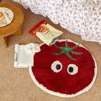 Polyester-Flockteppich im Nordischen Stil mit Alien-Form und Fruchtmuster für Wohnzimmer, Schlafzimmer, Bettseite und Couchtisch
